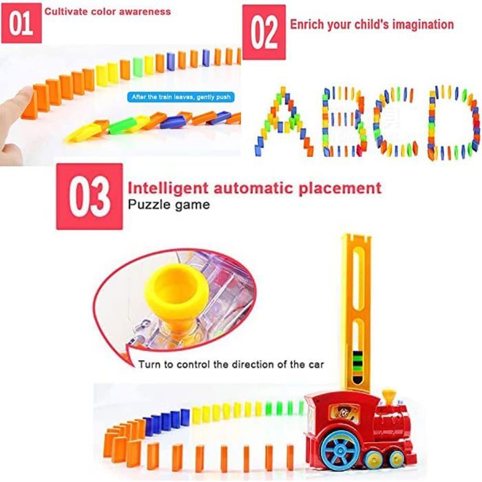 Jouet de train dominos - ZGEER - Jouet éducatif - Lumières et sons Jouet de train dominos - ZGEER - Jouet éducatif - Lumières et sons