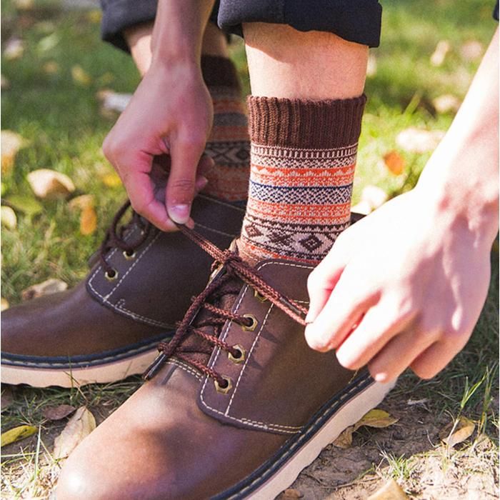 Lot 5 Paires Chaussettes Laine Mérinos Femme & Homme – Chaussettes Chaudes Épaisses Hiver – Multicolores Douces Et Respirantes