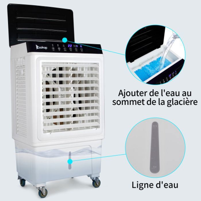 Climatiseur Mobile Portable 65W - Rafraîchisseur D'Air 360° Avec Télécommande | 4 Modes, 24H Timer