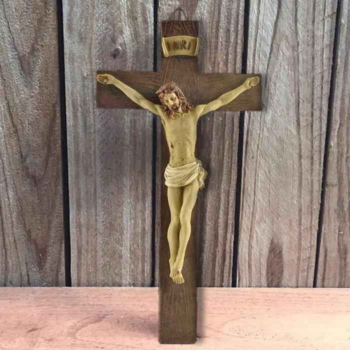Standing Cross Crucifix Risen Jesus Christ Catholic Statue Medjugorje 6.2 inches