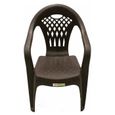 Lot de 2 chaises de jardin empilables en résine coloris Marron - Longueur 58 x Profondeur 54 x Hauteur 86 cm-3