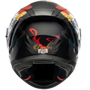 Casque Moto ProtectWEAR - Noir Brillant Fleurs - Taille XL (61-62cm) - Norme ECE 22.05