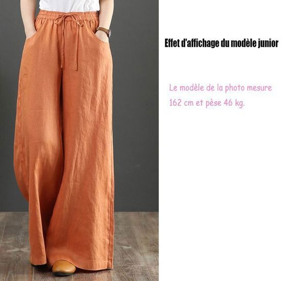 Pantalon Palazzo Femme Imprimé Papillon - Coton Et Lin, Jambes Larges, Taille élastique, Pour été, Yoga, Plage, Style Bohème