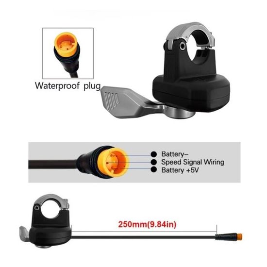 Yctze Accélérateur Pouce Trottinette Électrique – Manette Gaz Hall 24-72V, Universel Urbanglide, Fundot, Etc.