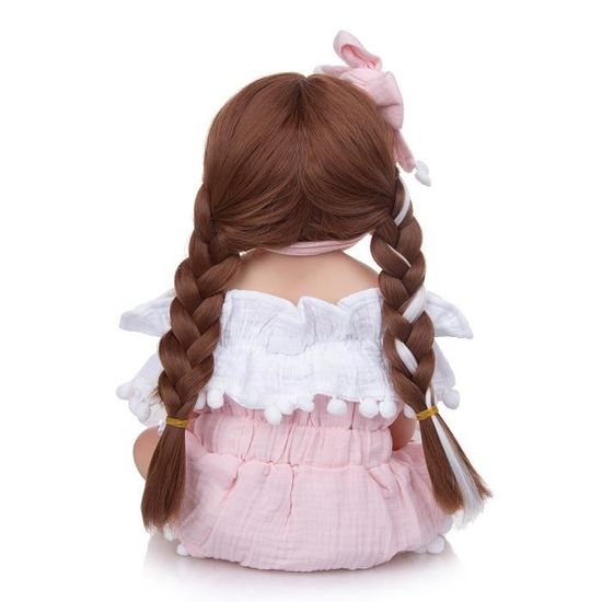 Rumocovo Poupee Realiste En Silicone Pour Bebe Fille Nouveau Style De Cheveux 55cm Jouets De Bain Cadeau Pour Enfants Cdiscount Jeux Jouets