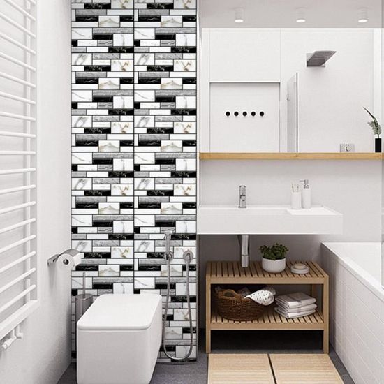 Style 3d Autocollant De Mur Carrelage Brique Auto Adhesif
