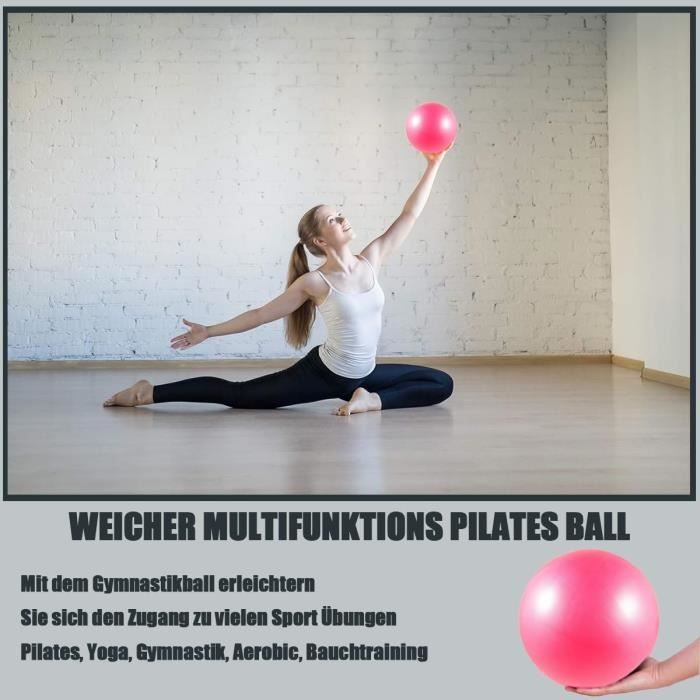 2 Ballons Pilates 25 Cm - Fitness, Yoga, Grossesse, équilibre - En PVC Antidérapant - Avec Paille De Gonflage