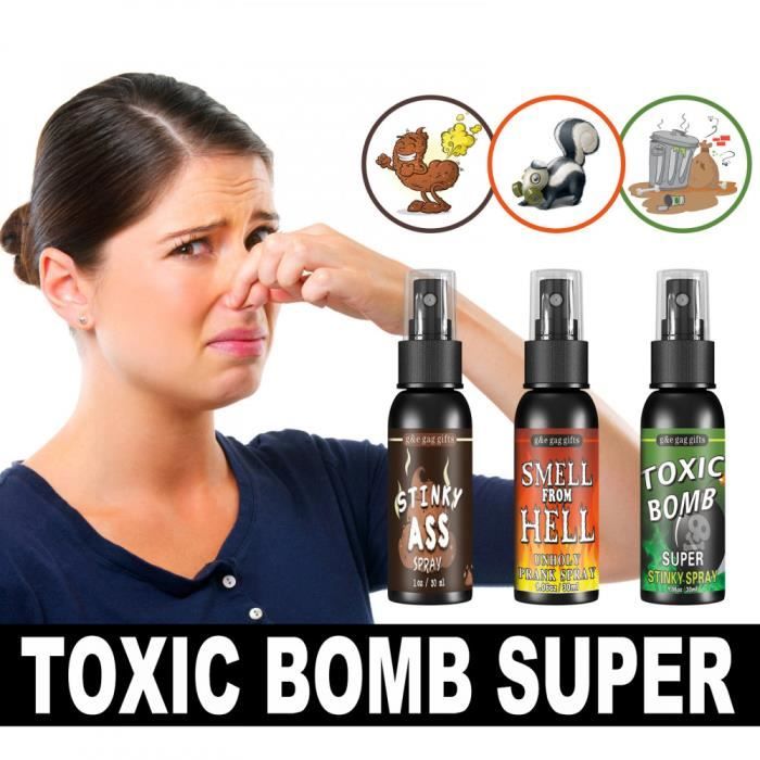 Spray Puant (fart Spray) - Lot De 3 Flacons 30ml - Odeurs Réalistes Caca, Vomi, Pets - Pour Farces Et Canulars - 12