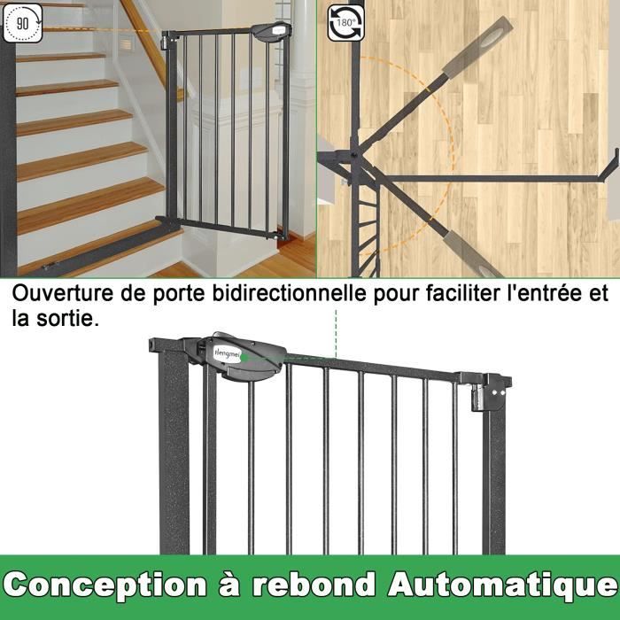 LZQ Barrière d'escalier, barrière de porte en métal extra sécurisée à  double serrure pour serrage, 85-95 cm, noir - Cdiscount Puériculture &  Eveil bébé