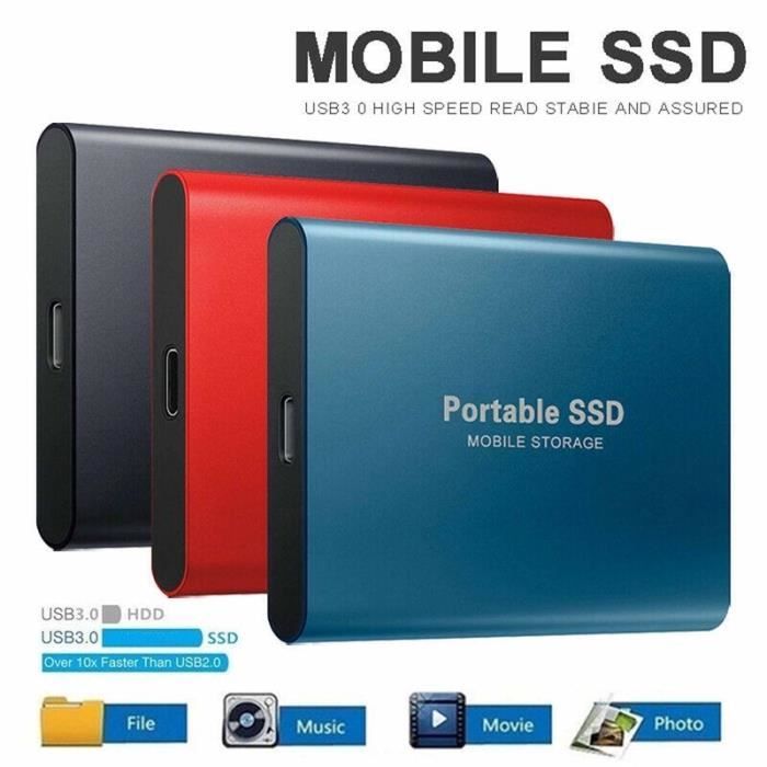 Disque Dur Externe SSD Portable 4TB 4To Argent avec OTG + Étui Housse Sac  de Protection HDD pour PC Ordinateur Téléphone Mobile - Cdiscount  Informatique