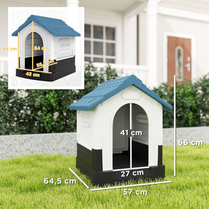 Niche Pour Chien En Plastique Lanco - Chenil Pour Petits Chiens Avec Toit Réglable Et Toilettes. Utilisation Intérieure Et Niche Chien
