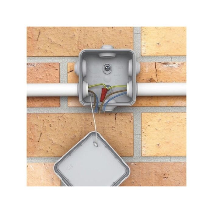 Boîte De Dérivation étanche 80 X 40 Mm – IP55, Avec Passe-câbles, Marque Elettrocanali, Pour Câblage Extérieur