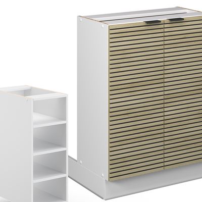 Îlot De Cuisine Fame-Line 90cm Par Vicco - Blanc Et Chêne - Neuf