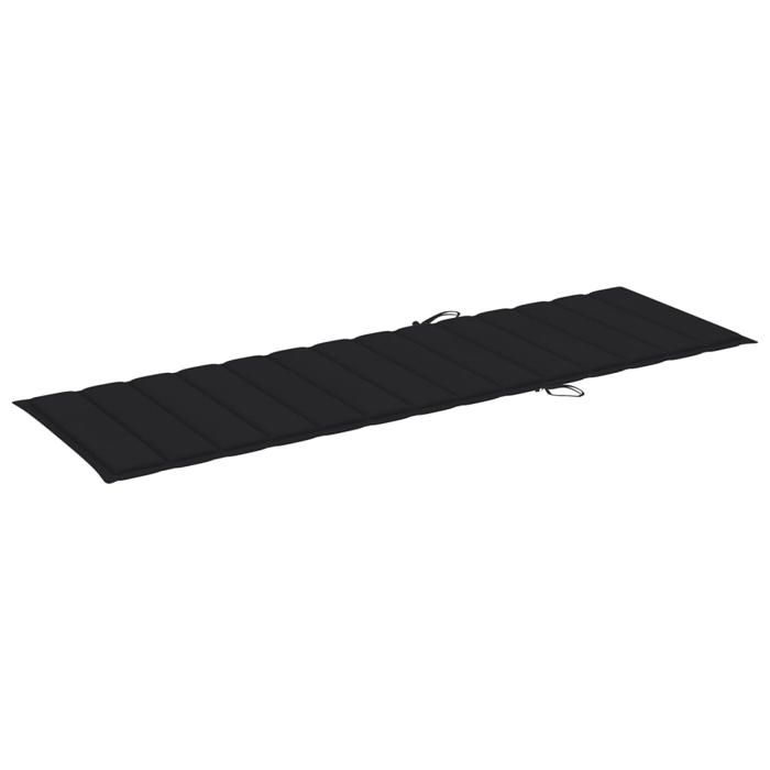Confortable Chaise longue double et coussins - noir Pin imprégné 912175 ...