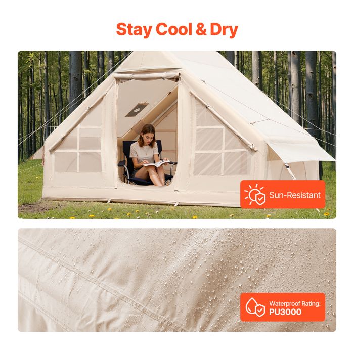 Soldes d'été 2026 : Tente De Camping Gonflable-Vevor-3x2x2 M-Tente De Glamping Pour 3 À 5 ... pas cher Soldes d'été 2026 : Tente De Camping Gonflable-Vevor-3x2x2 M-Tente De Glamping Pour 3 À 5 ... pas cher