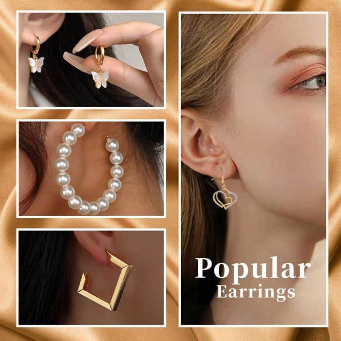 24 Surprises Noël Femme Calendrier De L'Avent Bijoux 2024 - 24 Surprises Argentées - Boucles D'oreilles, Bagues, Colliers - Cadeau Noël Femme Boucles D'oreilles Bracelets Colliers Noël