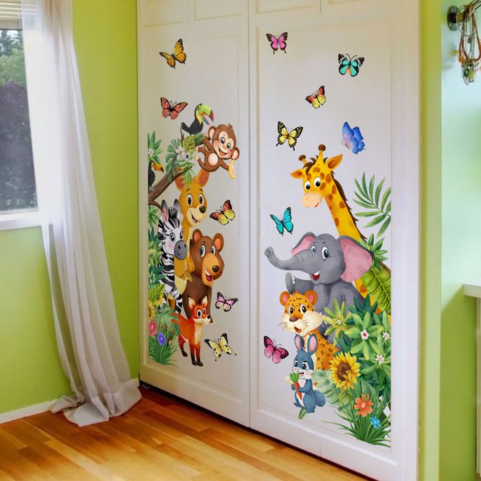 Autocollant Mural Girafe Doré - Décoration Crèche Chambre Enfant - Personnalisable