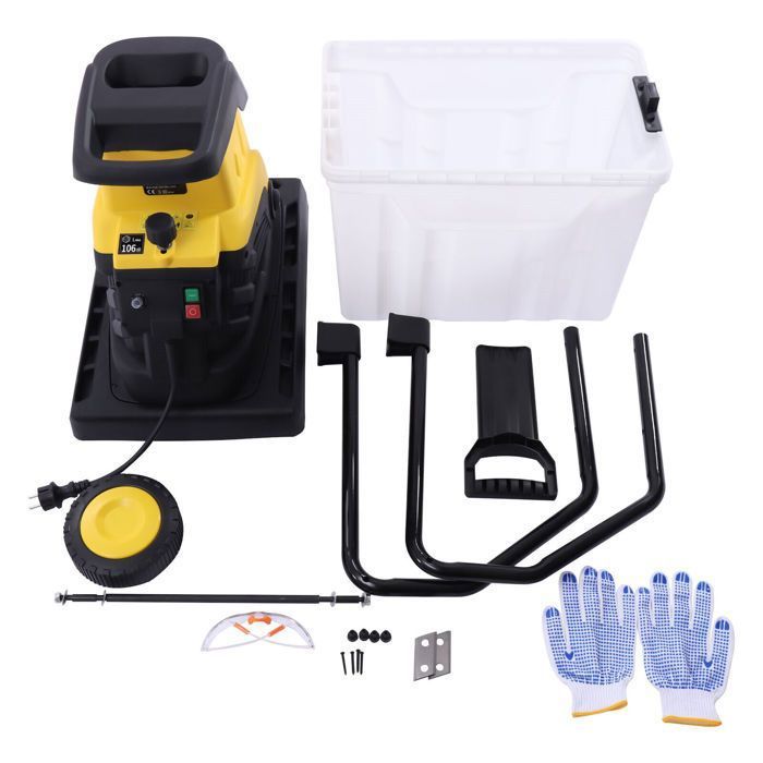 45L Broyeur De Jardin électrique Broyeur à Couteaux Broyeur De Branches