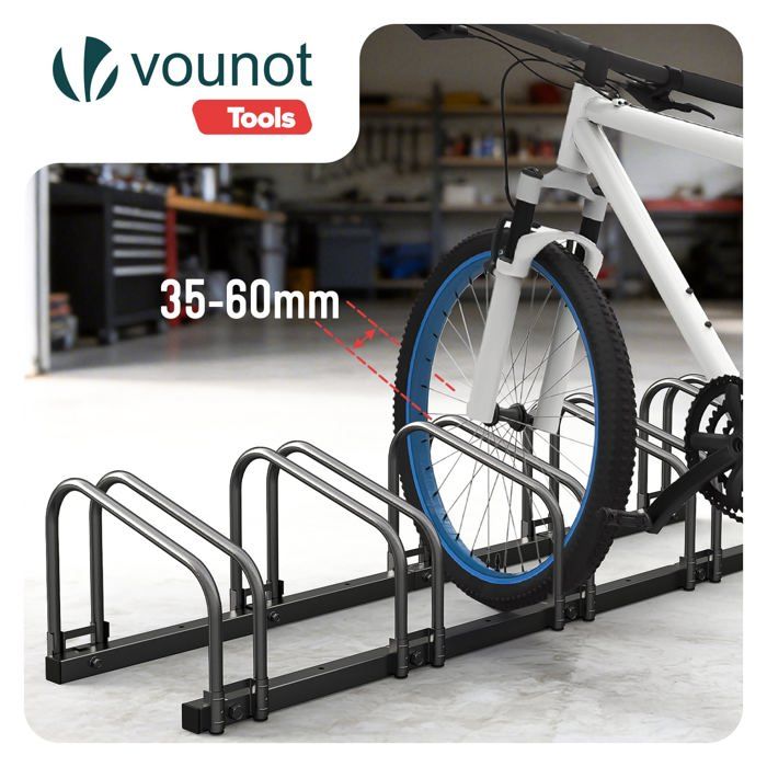 HOMCOM Râtelier 6 vélos dim. 179L x 33l x 27H cm acier galvanisé argent | France