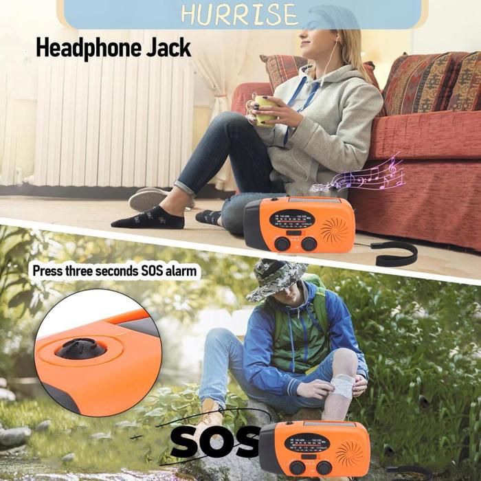 Radio à Manivelle - Récepteur AM/FM/OC Avec Solaire | Lecteur De