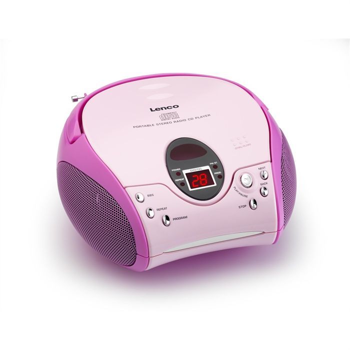 LENCO SCD24 Rose Lecteur CD Radio FM