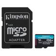Kingston Canvas Go! Plus SDCG3/256GB - Carte mémoire MicroSDXC UHS-I U3 V30 A2 256 Go + Adaptateur SD ( Catégorie : Carte mémoire )-0
