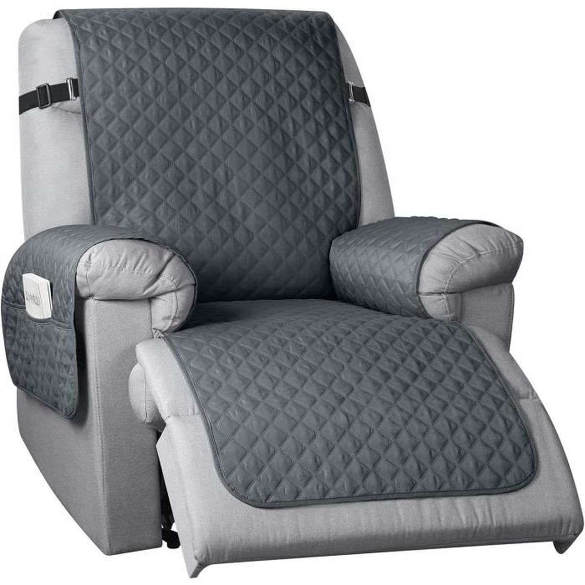 Housse Fauteuil Grand 1 Place CYCMACO Imperméable Beige - Protection Canapé Relax Avec Poches Antidérapante Lavable