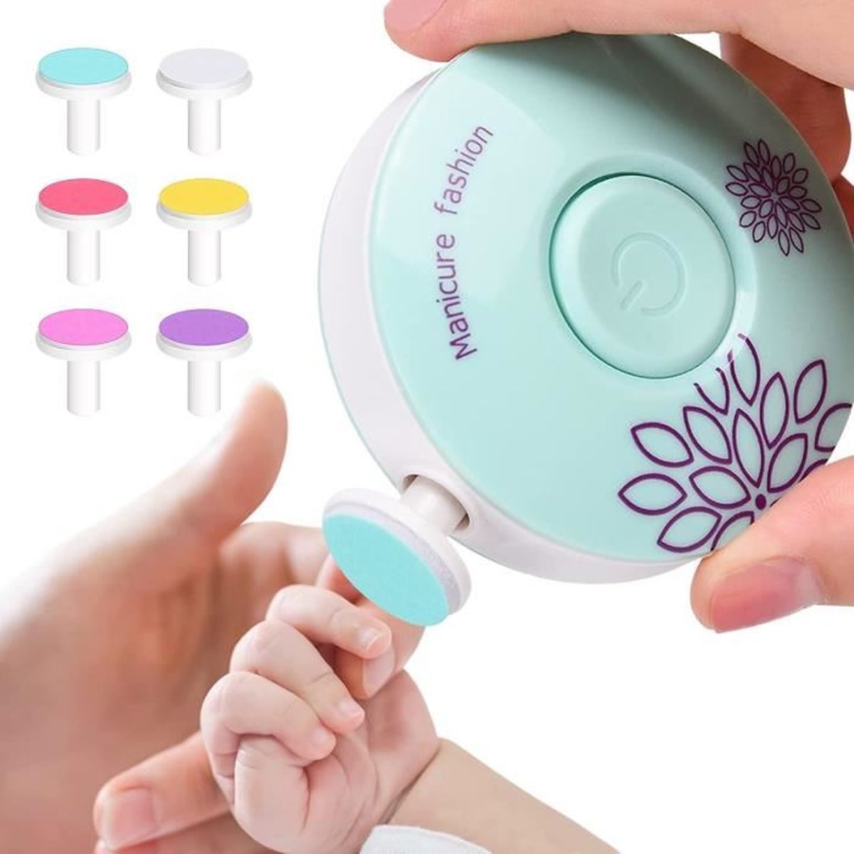 Vert Lime à Ongles Électrique Pour Bébé, 6 en 1 Kit de Tondeuse à