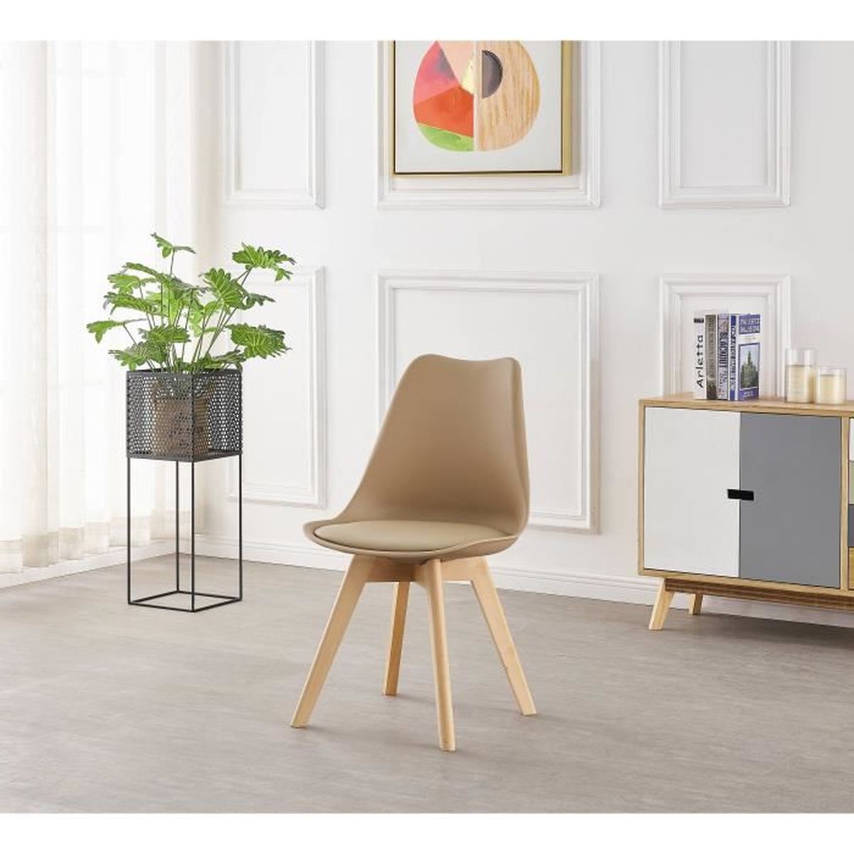 LORENZO  Chaise Style Scandinave Beige  Salle à Manger, Cuisine ou