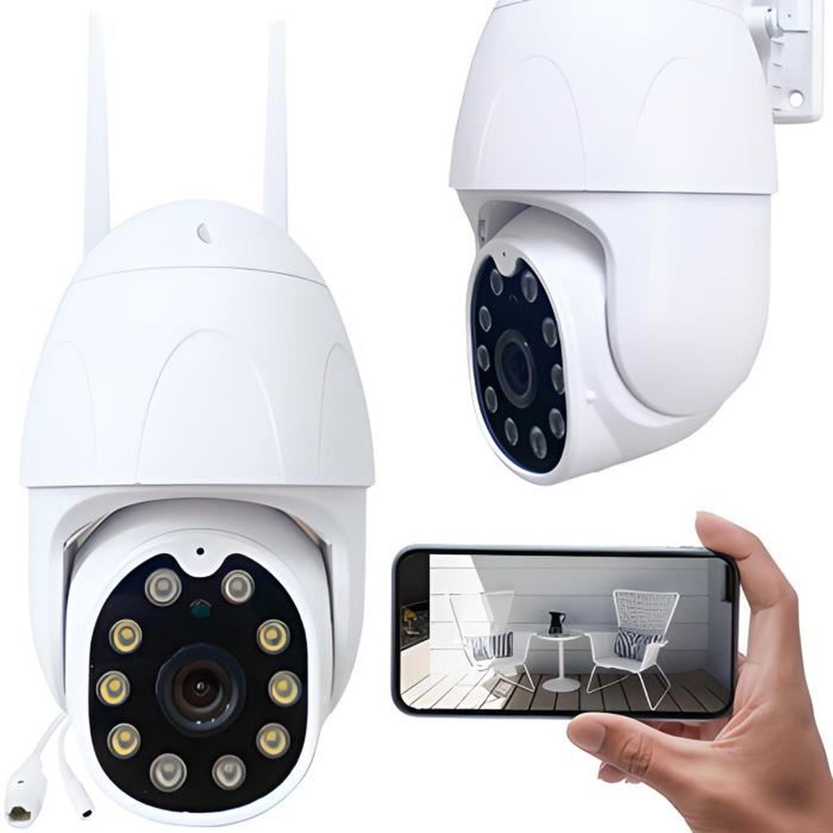 Caméra Factice Avec LED Clignotante - Étanche, Kit De Montage Inclus, Pour Dissuasion Intérieur/extérieur