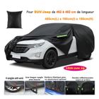 ELOKLEM Bâche Voiture Exterieur pour SUV Jusqu'à 482cm, Imperméable et Respirante,Côtés avec zip,Doublure en Coton,Anti UV Neige Poussière