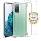 EVETANE Coque compatible Galaxy S20 Fe antichoc Transparente + 2 vitres