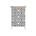 Table de chevet - MOBILI REBECCA - Bois Majolique Blanc - 3 tiroirs - 60x40x30