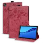NOBRAND Coque Etui Cuir PU Chat Sakura en Relief Housse Tablette pour Lenovo Tab M10 10,1" 2022 (3ème génération) TB-328FU-TB-328XU - Rouge