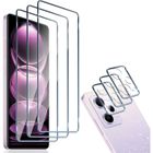 RASENA Verre Trempé Pour Xiaomi Redmi Note 12 Pro 5G/Note 12 Pro+ 5G,3 Pièces Verre Trempé + 3 Pièces Caméra 9H Dureté Protection