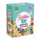 Jeu de construction VILAC Batibloc color - 100 planchettes en bois massif colorées