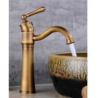 Robinet de lavabo rétro, robinet de lavabo pivotant en laiton, robinet de salle de bain avec nouvelle valve en céramique, doré