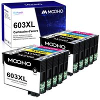 Cartouche d'encre compatible Epson 603XL pour Epson Expression Home XP-4155 - MOOHO - Lot de 10