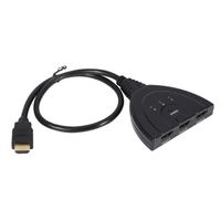 Noir 3 Port HDMI multi Commutateur d'affichage automatique Hub répartiteur 1080P Adaptateur TV HD- Noir -CY