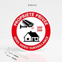 AUA SIGNALETIQUE Cartello PROPRIETÀ PRIVATA SOTTO VIDEOSORVEGLIANZA 24h – 150x105 Mm, PVC 1,5 Mm - 2