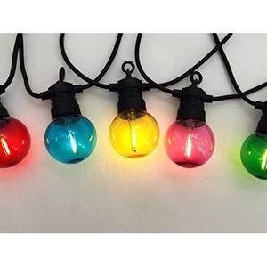 GUIRLANDE D'EXTÉRIEUR Guirlande Guinguette 6M Raccordable 10 Ampoules Multicolores Filament Led - Extérieur-Intérieur - Noir