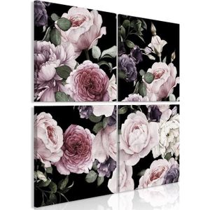 TABLEAU - TOILE Impressions sur toile - Roses - 40x40 cm - Lot de 