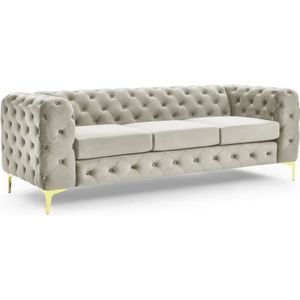 Canapé rembourré classique Chesterfield canapé canapés velours 3 places