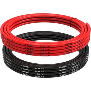 Rallonge électrique WOOP en PVC noir et cordon textile rouge