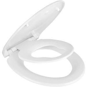 Lunette de WC ovale en polypropyl/ène avec syst/ème dabaissement automatique Abattant Toilette Blanc Abattant WC
