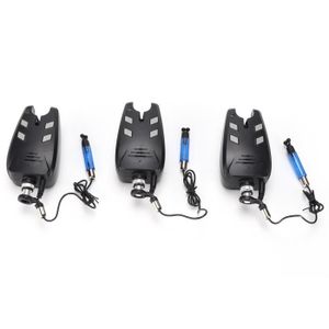lot de 4 détecteurs de touche pour pêche à la carpe - led - couleurs - avec  boîte à fermeture éclair - pour pêche de nuit en plein