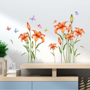 sticker mural & vitrine décor design fleurs d'hibiscus