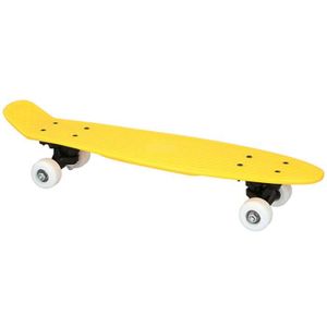 SKATEBOARD - LONGBOARD Skateboard complet - GUIZMAX - 57 cm jaune - Plastique renforcé - Roulements ABEC 5