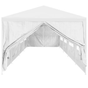 KIOSQUE - GAZEBO Auvents abris Portes de tente de réception 2 pcs 295 x 195 cm 100 % Polyéthylène avec fermeture éclair Blanc  SIB-9112571166250