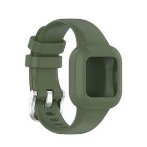 BRACELET MONTRE CONNEC. Bracelet Connecteur en Silicone pour Garmin Fit Jr 3/Vivofit Jr 3 Kids Fitness Trackers - Vert Foncé